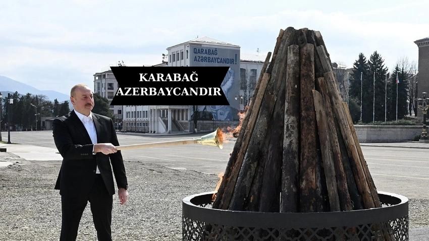 Aliyev, nevruz ateşini işgalden kurtarılan Hankendi’de yaktı…